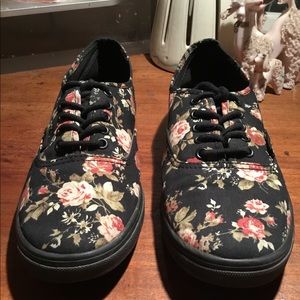 Authentic Vans Lo Pro Black Floral
